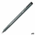 Marcadores Staedtler Pigment Line Preto (10 Unidades)