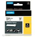 Cinta Laminada para Máquinas Rotuladoras Rhino Dymo ID1-12 12 X 3,5 mm Preto Branco Autoadesivas (5 Unidades)