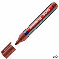 Marcador Permanente Edding 300 Castanho (10 Unidades)