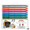 Conjunto de Canetas de Feltro Alpino Metallic Marker Multicolor (12 Unidades)