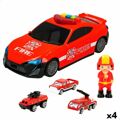 Playset de Veículos Speed & Go Leve Som Bombeiro 1:64 (4 Unidades)