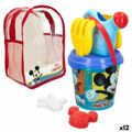 Conjunto de Brinquedos de Praia Mickey Mouse ø 18 cm Polipropileno (12 Unidades)