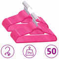 Conjunto de Cabides Antiderrapantes Veludo Rosa 50 pcs