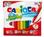 Marcador Carioca Jumbo Ponta Grossa Bolsa Papel 12 Unidades Cores Sortidas +2 Gratis