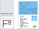 Recarga Folio 80 F 4tf-01-8 Quadriculado 4 mm 4 Furos com Margem