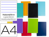 Caderno Espiral A4 Micro Witty Capa Dura 140f 75gr Pautado 8mm 5 Bandas 4 Furos Cores Sortidas