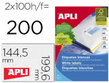 Etiqueta Adesiva Apli 2423 Tamanho 199,6x144,5 mm Fotocopiadora Laser Ink-jet Caixa com 100 Folhas Din A4