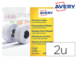 Etiqueta Avery 1 Linha Adesivo Permanente 26x12 mm Branca Rolo de 1500 Unidades Caixa de 10 Unidades