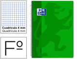 Caderno Espiral Oxford School Classic Capa Polipropileno Folio 80 Folhas Quadricula 4 mm com Margem Verde