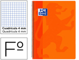 Caderno Espiral Oxford School Classic Capa Polipropileno Folio 80 Folhas Quadricula 4 mm com Margem Laranja