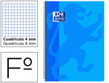 Caderno Espiral Oxford School Classic Capa Polipropileno Folio 80 Folhas Quadricula 4 mm com Margem Azul Turquesa