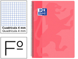 Caderno Espiral Oxford School Classic Capa Polipropileno Folio 80 Folhas Quadricula 4 mm com Margem Rosa Chiclet