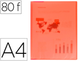 Portfólio 80 Bolsas Polipropileno Din A4 Vermelho Translúcido
