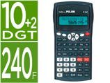 Calculadora Milan Cientifica m240 Black 2 Linhas 240 Funções 10+2 Digitos Cor Preta com Tampa Cor Cinza