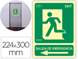 Pictograma Archivo 2000 Saida de Emergencia Esquerda Pvc Verde Luminiscente 224x300 mm