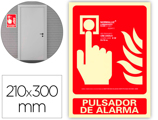 Pictograma Archivo 2000 Botao de Alarme Pvc Vermelho Luminiscente 210x300 mm