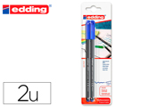 Marcador Edding Ponta Fibra 1200 Azul n.3 Ponta Redonda 0.5 mm Blister de 2 Unidades