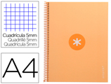 Caderno Espiral A4 Micro Antartik Capa Forrada 80f 90 gr Quadricula 5mm 1 Banda 4 Furos Cor Amarelo Claro