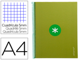 Caderno Espiral A4 Micro Antartik Capa Forrada 80f 90 gr Quadricula 5mm 1 Banda 4 Furos Cor Verde