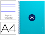 Caderno Espiral A4 Micro Antartik Capa Forrada 80f 90 gr Horizontal 1 Banda 4 Furos Cor Turquesa