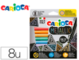 Marcador Carioca Metallic Ponta Fina Caixa de 8 Cores Sortidas