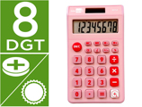 Calculadora de Bolso xf12 8 Digitos Solar e Pilhas Cor Rosa 115x65x8 mm