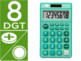 Calculadora de Bolso xf13 8 Digitos Solar e Pilhas Cor Verde 115x65x8 mm