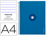 Caderno Espiral A4 Micro Antartik Capa Forrada 120f 100 gr Horizontal 5 Bandas 4 Furos Cor Azul Escuro