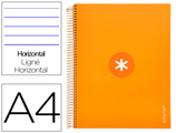 Caderno Espiral A4 Micro Antartik Capa Forrada 120f 100 gr Horizontal 5 Bandas 4 Furos Cor Mostarda