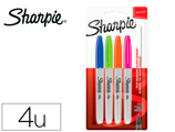 Marcador Sharpie Permanente Fino Ponta 1 mm Blister 4 Unidades Cores Fantasia Sortidas