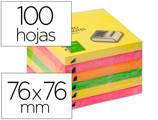 Bloco de Notas Adesivas Q-connect 76x76 mm Cores Neon Sortidas Zig-zag