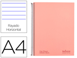 Caderno Espiral Navigator A4 Micro Tapa Forrada 120h 80gr Horizontal 5 Banda 4 Taladros Rosa