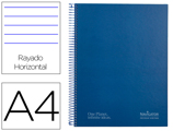 Caderno Espiral Navigator A4 Micro Tapa Forrada 120h 80gr Horizontal 5 Bandas 4 Taladros Color Azul Marino