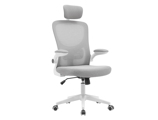Cadeira Ergonomica Q-connect Malha Base Nylon Alt Max 1300 mm Larg 610 mm Prof 600 mm Rodas Premium Cor Branco/cinza