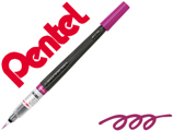 Pincel com Tinta a Base de Agua Pentel Gfl Roxo Ponta de Nylon Portatil com Tampa Recarregavel