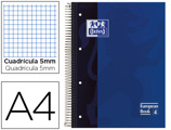 Caderno Espiral Oxford Capa Extradura Microperfurado Din A4 80 F Quadricula 5mm Cor Azul