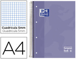 Caderno Espiral Oxford Capa Extradura Microperfurado Din A4 80 F Quadricula 5mm Cor Lilas