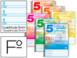 Caderno Espiral 80 Folhas Cuadriculado 5 mm 70 Grs Com Margem a Colores