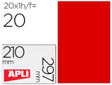 Etiqueta Adesiva Apli 02880 Medidas 210x297 mm para Fotocopiadora Laser Tinteiro Caixa com 20 Folhas Din A4 Vermelho