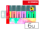 Marcador Stabilo Boss Pastel Fluorescente 70 Estojo de 6 Unidades Sortidas