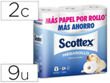 Papel Higienico Scottex Megarolo Duplo Pack de 6+3 Rolos