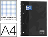 Caderno Espiral Oxford Capa Extradura Microperfurado Din A4 80 F Quadricula 5 mm Cor Cinza