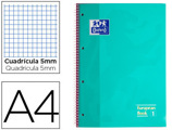 Caderno Espiral Oxford Capa Extradura Microperfurado Din A4 80 F Quadricula 5 mm Cor Menta Gelo