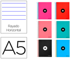 Caderno Espiral A5 Micro Antartik Capa Forrada 120 F 100g Horizontal 5 Bandas 6 Furos Cores Sortidas