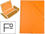 Pasta de Elásticos Folio 3 Abas Cartão Forrado Pvc Laranja