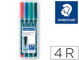 Marcador Staedtler Lumocolor Retroprojeção 317-5 Ponta 0,8-1 mm Verde Estojo 4 Unidades