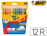 Marcador Bic Kids Couleur Estojo de 10+2 Cores Tinta Base de Agua Lavavel