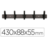 Cabide Parede Metálico 5 Suportes Cor Preta 430x88x55 mm