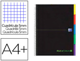 Caderno Espiral Oxford Ebook 5 Capa Extradura Din A4+ 100 F com Separadores Quadricula 5 mm Black'n Colors Verde