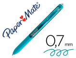 Esferográfica Paper Mate Inkjoy Retrátil Gel Pen Traço 0,7 mm Verde Azulado